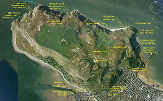 Map of Great Orme caves